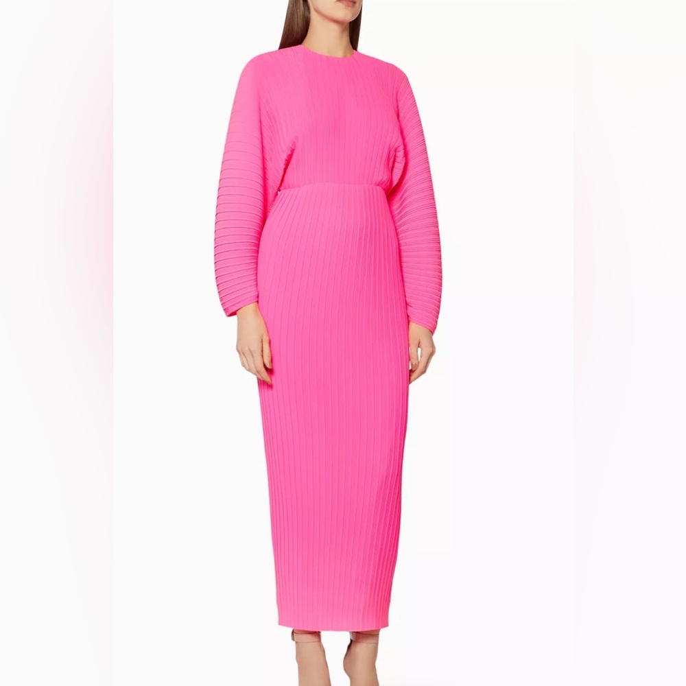 Solace London, hot pink midi dress